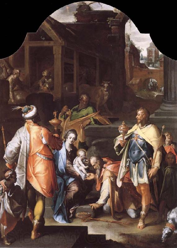 SPRANGER, Bartholomaeus The Adoration of the Kings Norge oil painting art